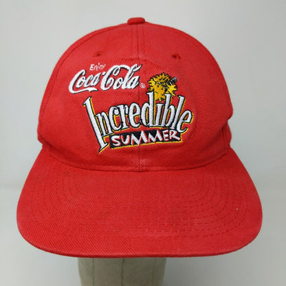 Logo 7 Men's Snapback Hat Red Embroidered Coca Cola Incredible Summer Vintage