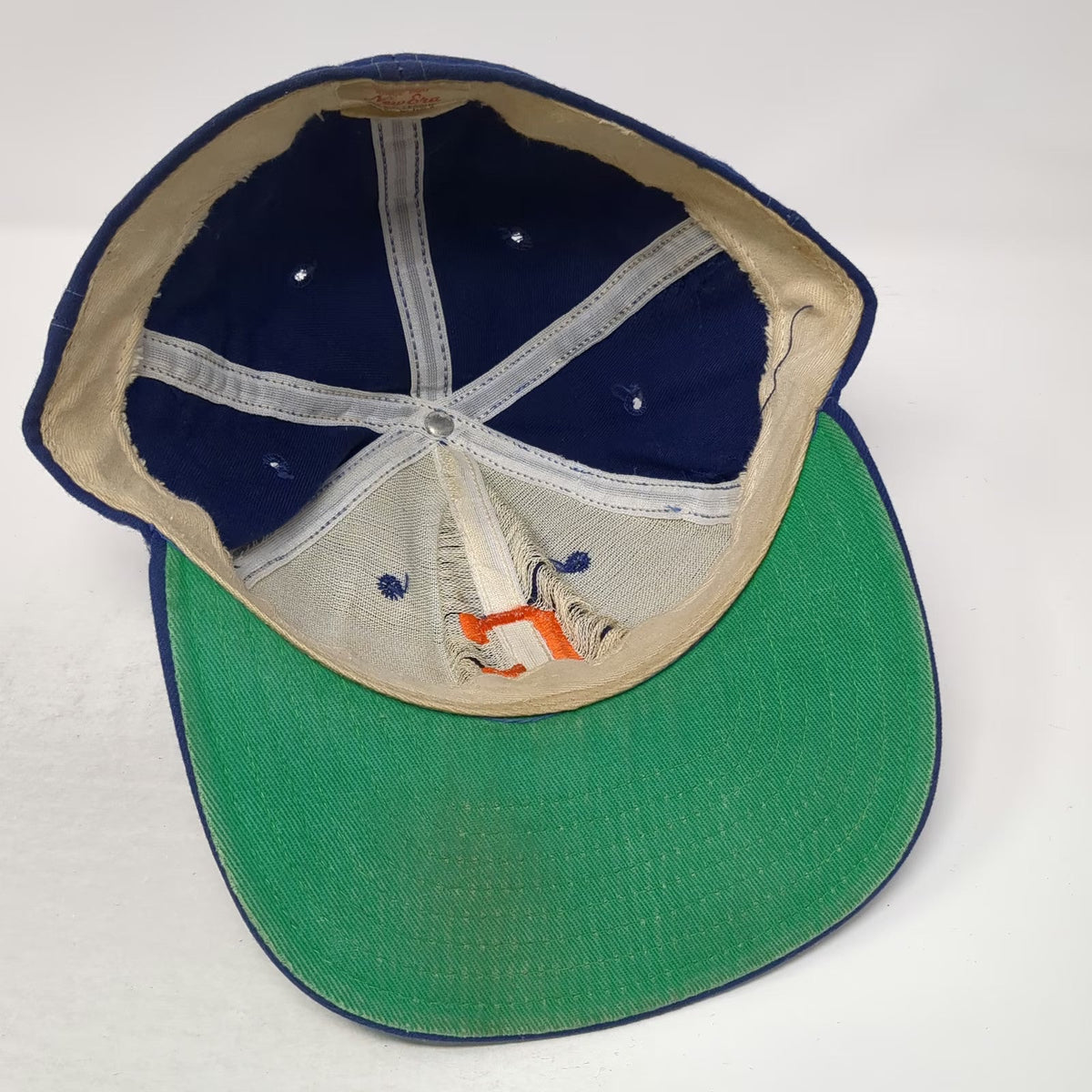 New Era Baseball Cap Blue One Size G Embroidered Green Under Brim Fitted Hat