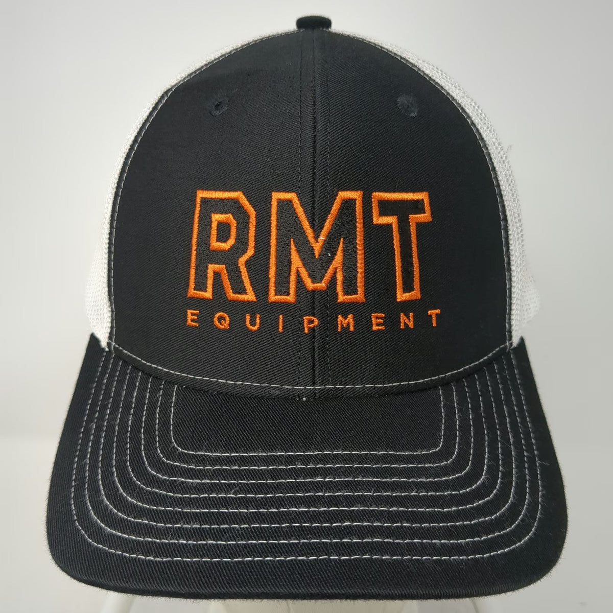 Richardson Trucker Hat Black One Size RMT Equipment Jacobsen Mesh Snapback Brim