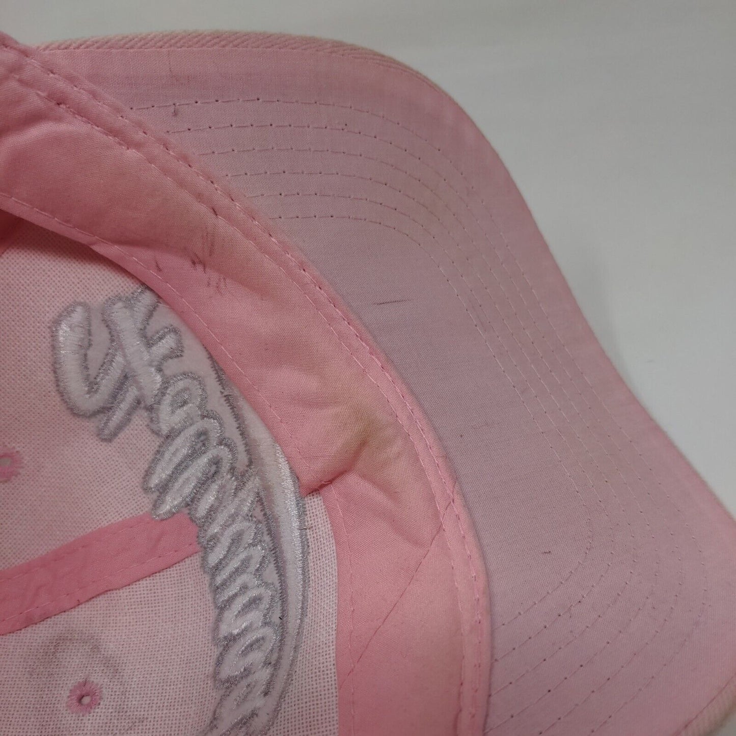 Hollywood Strapback Hat Pink OSFA Adjustable Embroidered 6 Panel Cotton