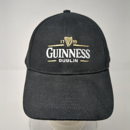 Guinness Dublin Slideback Hat Black 59cm Adjustable Embroidered 6 Panel