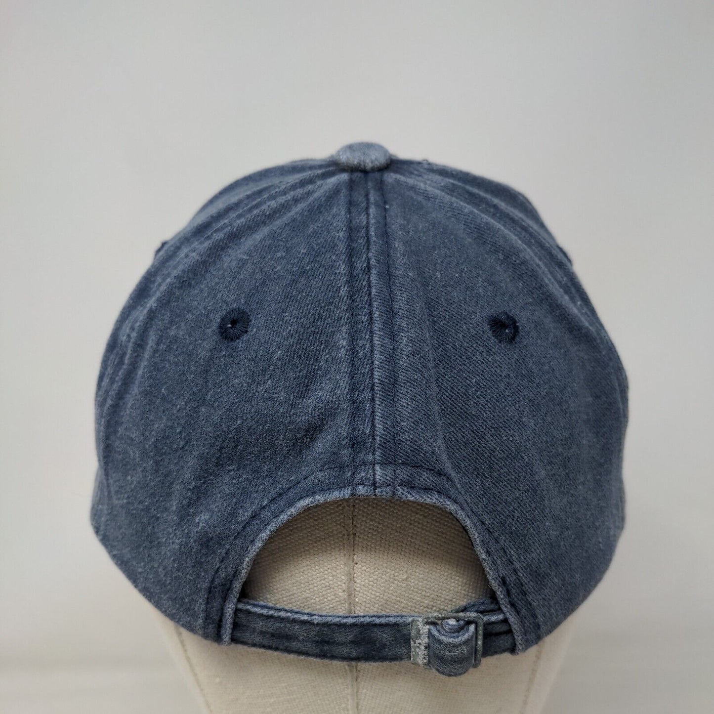 Palm Tree Slideback Hat Blue One Size Adjustable Embroidered Vented Holes