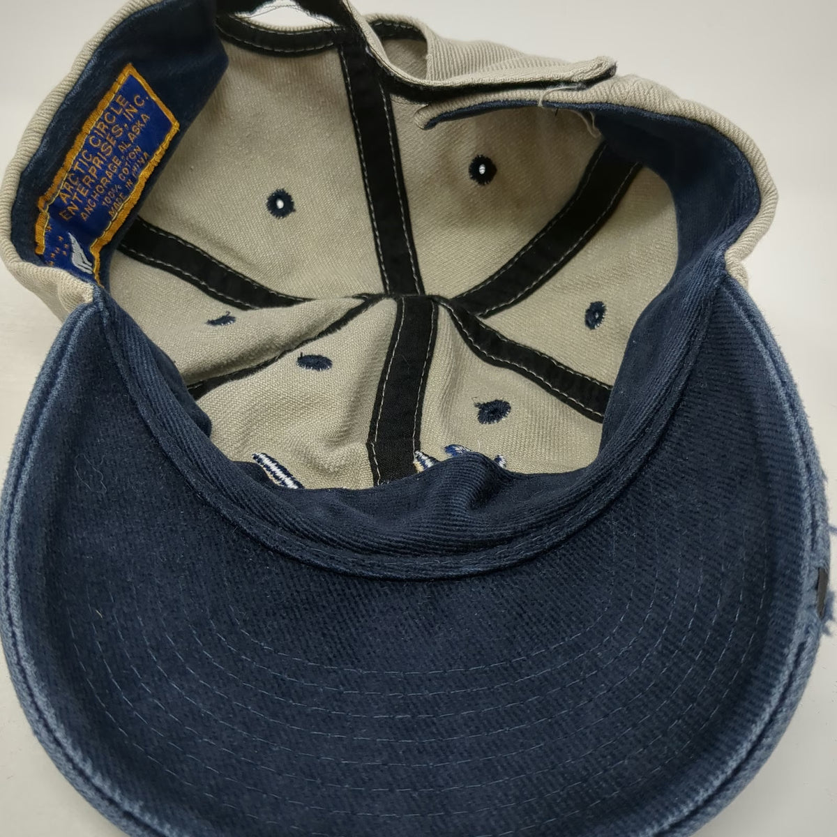 Arctic Circle Enterprises Baseball Cap Beige Blue One Size Alaska Strapback Hat