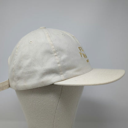 Flat Track Aus Tex 5 Panel Hat Beige One Size Gold Embroidery Made In USA Strap