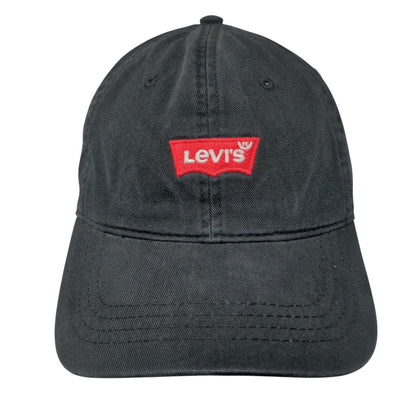 Levi's Slideback Hat Black One Size Adjustable Embroidered 6 Panel