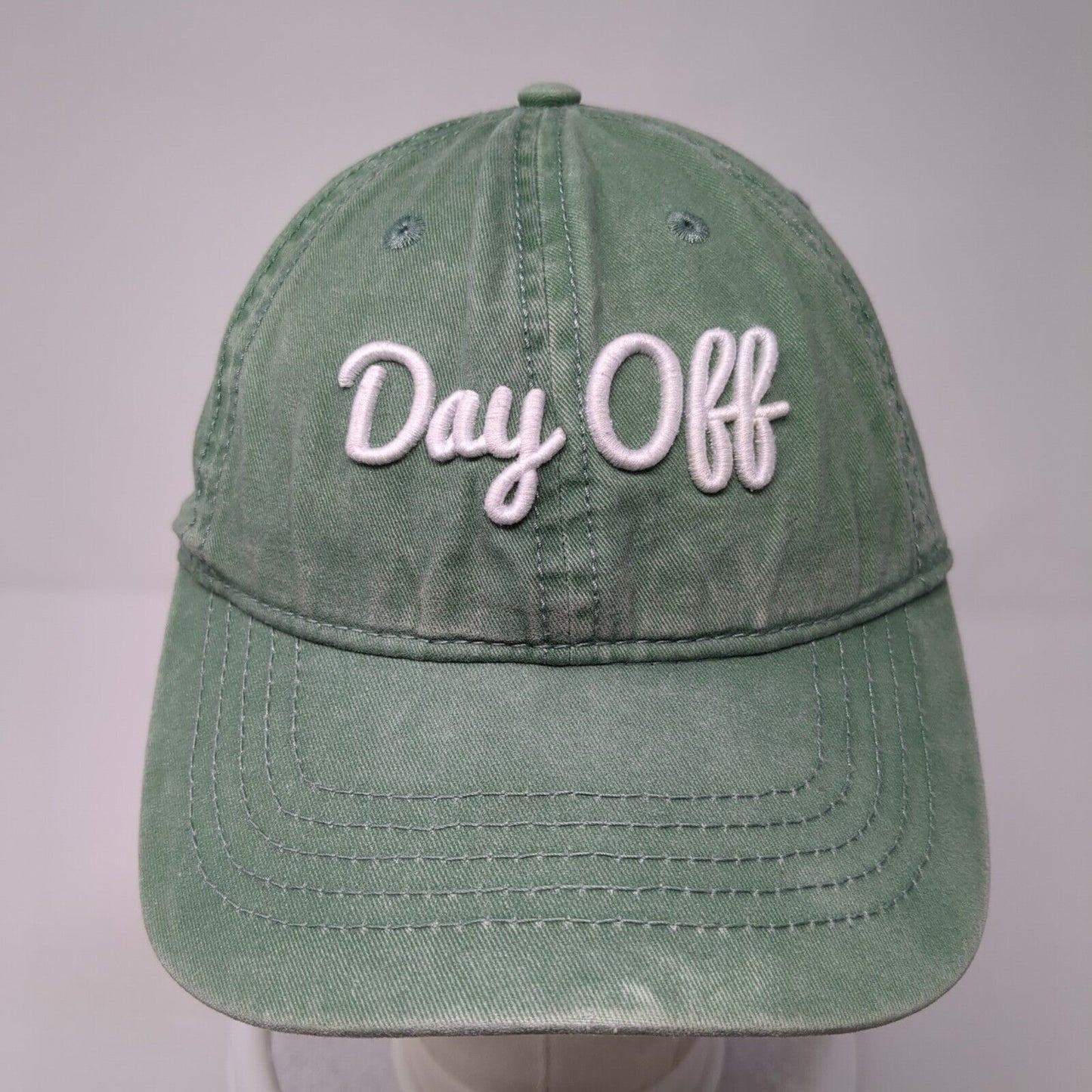 Day Off Slideback Hat Sage Green One Size Adjustable Leather Strap
