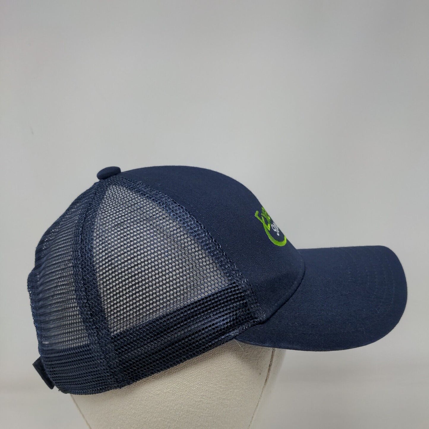 Executive Steam Clean Strapback Trucker Hat Blue One Size Mesh Back