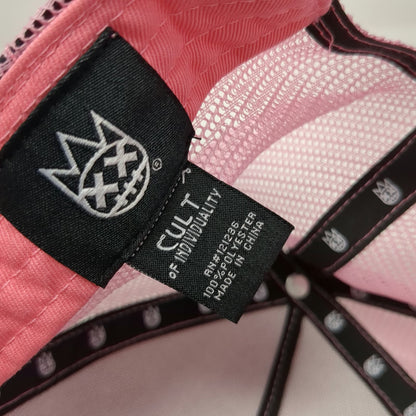 Cult of Individuality Pink Camo Trucker Hat One Size Slogan Patch Mesh Back