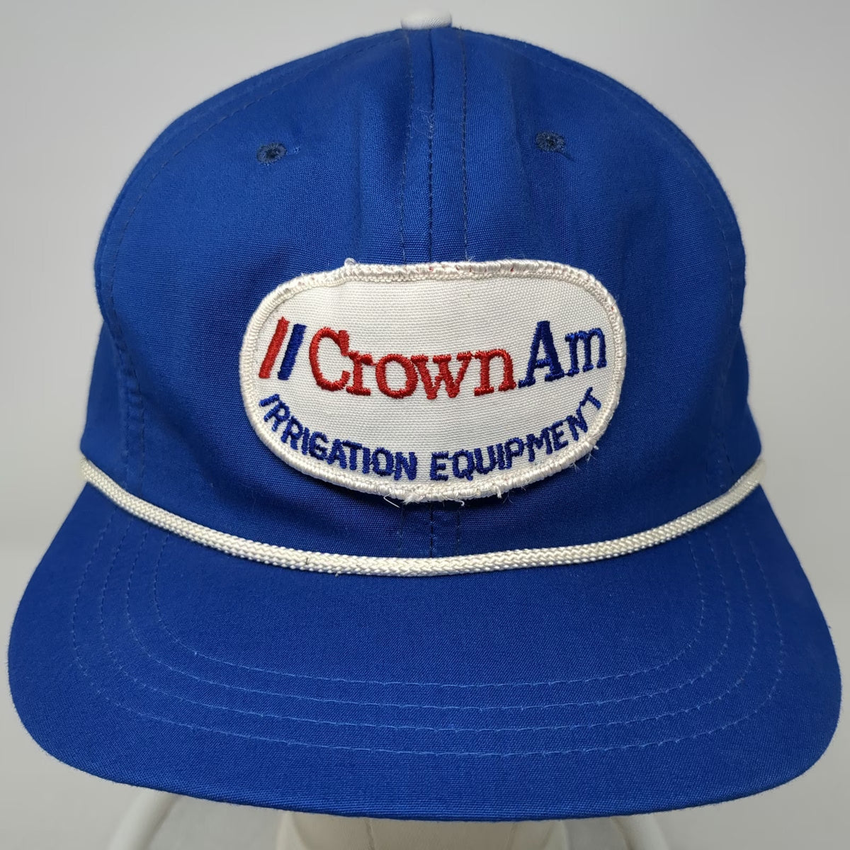 Baseball Cap Blue One Size CrownAm Irrigation Equipment Rope Green Underbrim Hat