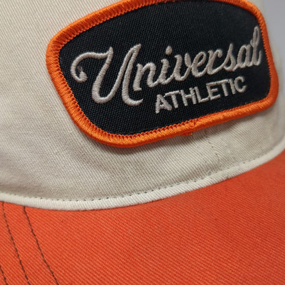 Richardson Trucker Hat Beige Black Orange One Size Universal Athletic Patch