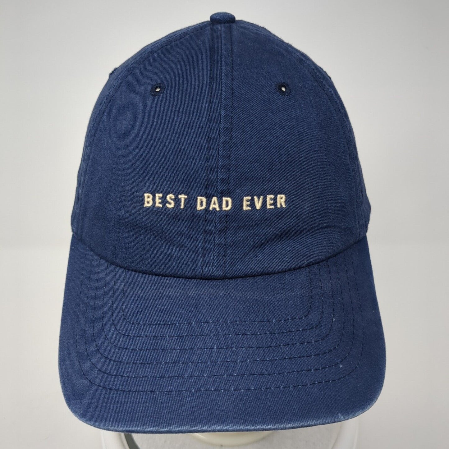 Best Dad Ever Slideback Hat Blue One Size Adjustable Embroidered Wembley