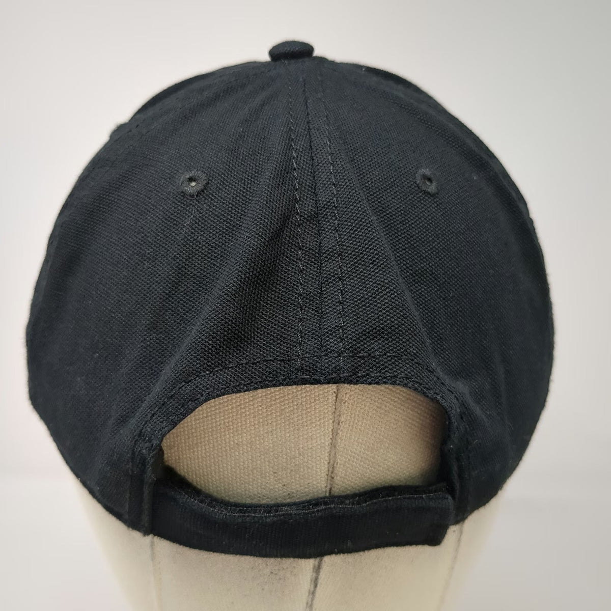 George Baseball Cap Black One Size Two Tone Brown Metal Pin Strapback Canvas Hat