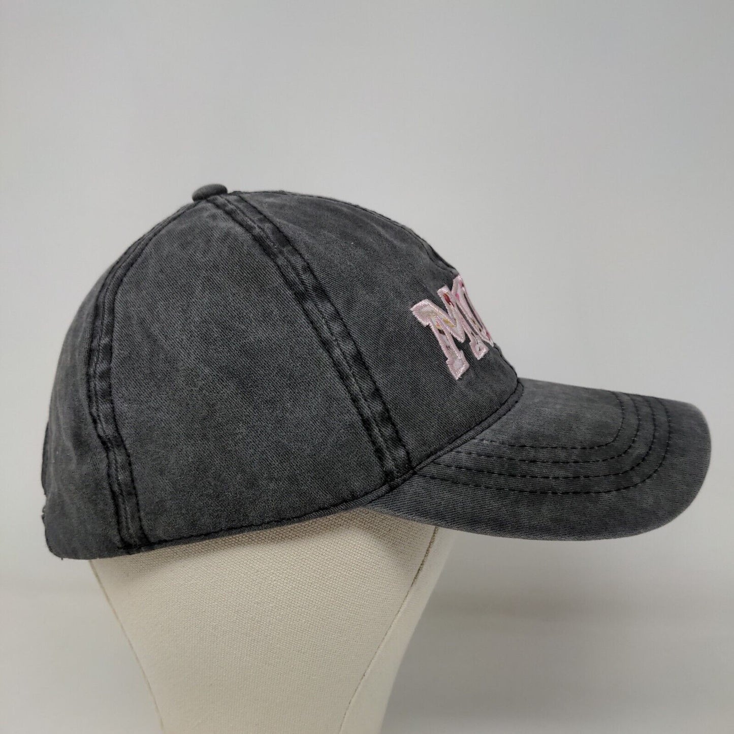 David & Young Women's Slideback Hat Gray Size OSFM Embroidered MOM Logo Cotton