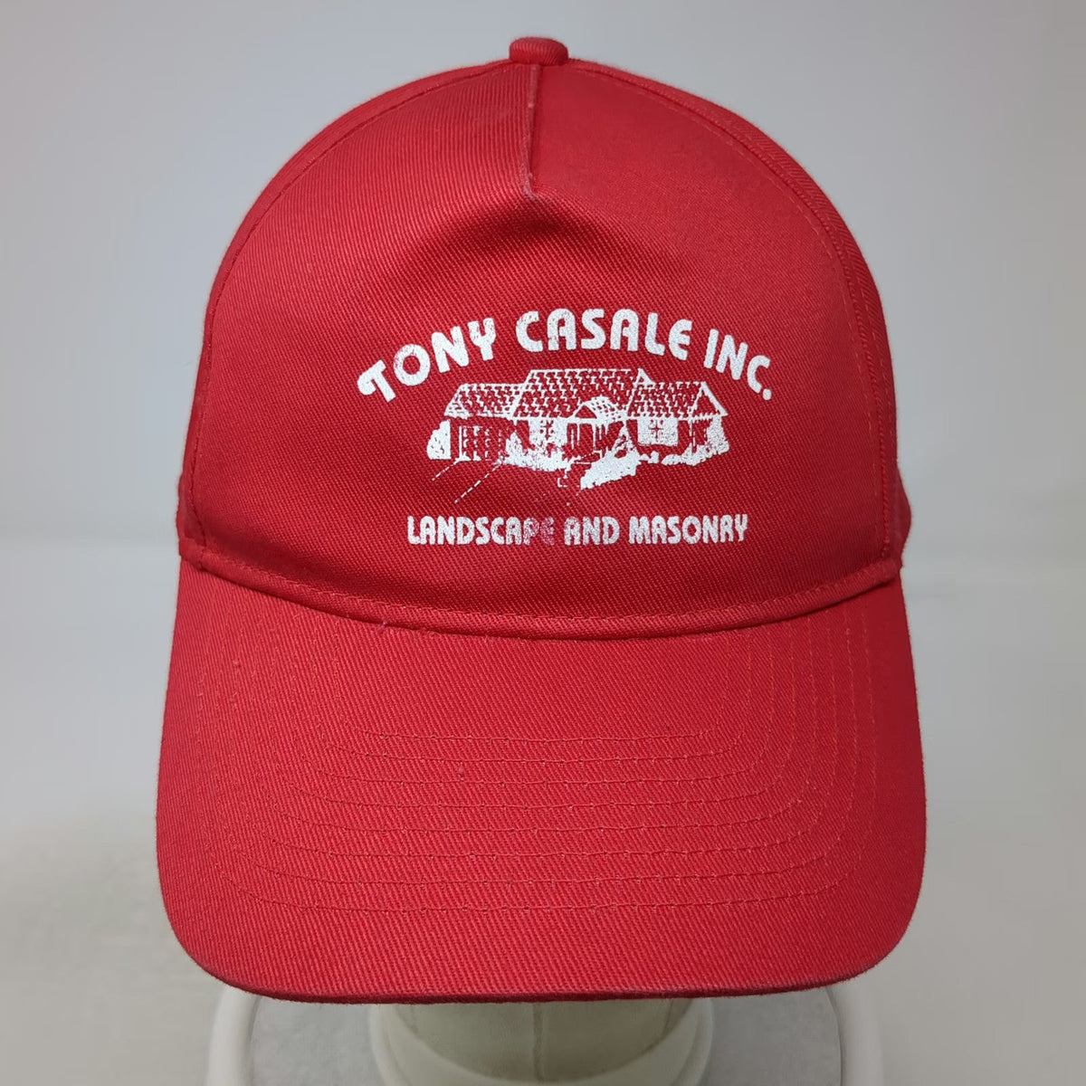 UltraClub 5 Panel Red Hat One Size Tony Casale Landscape Masonry Strapback