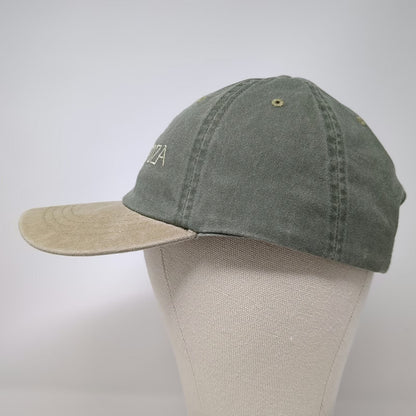 DKPS Baseball Cap Green Beige One Size La Troza Embroidered Strapback Hat Cotton