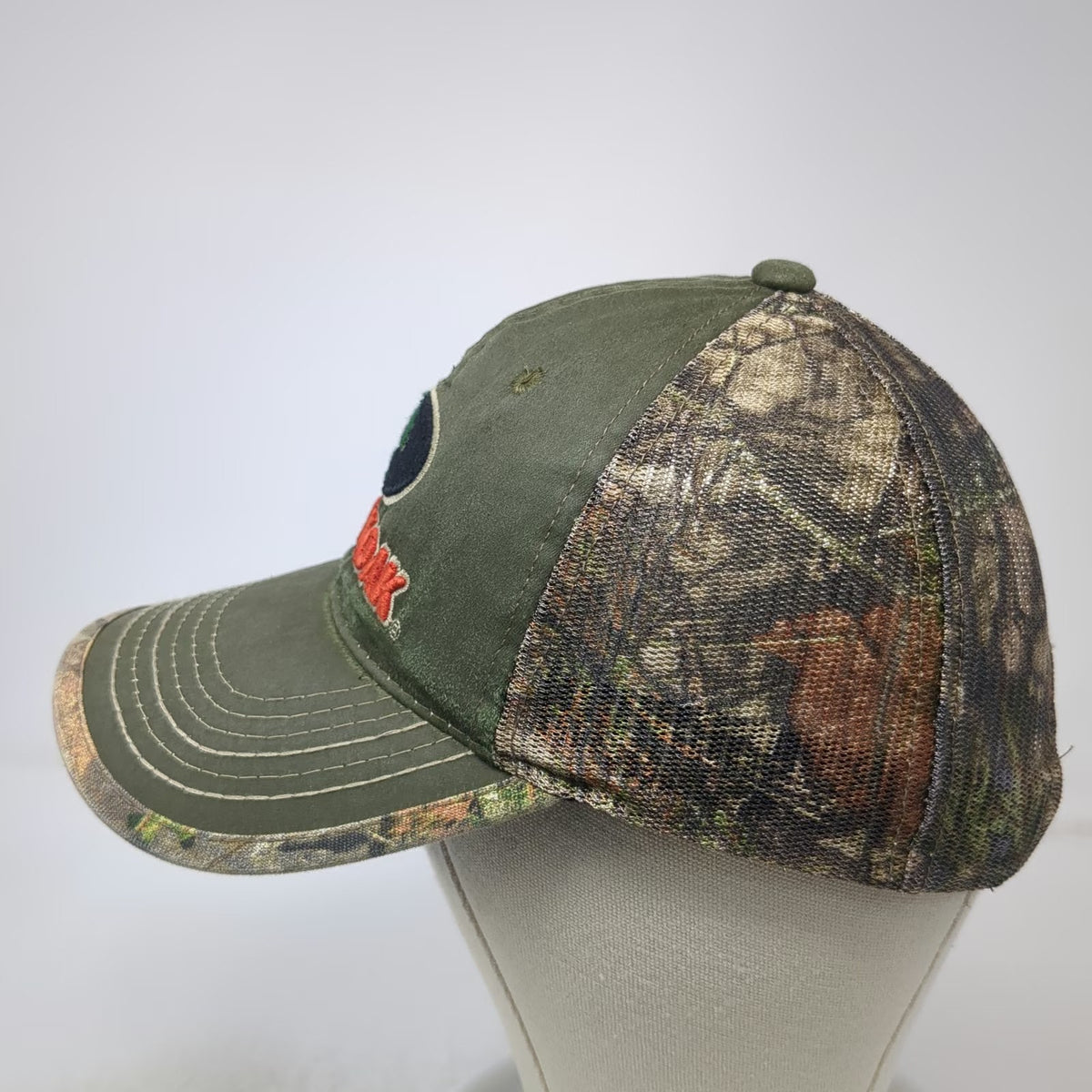 Mossy Oak Baseball Cap Green Camo OSFM Mesh Back Strapback Hunting Outdoor Hat