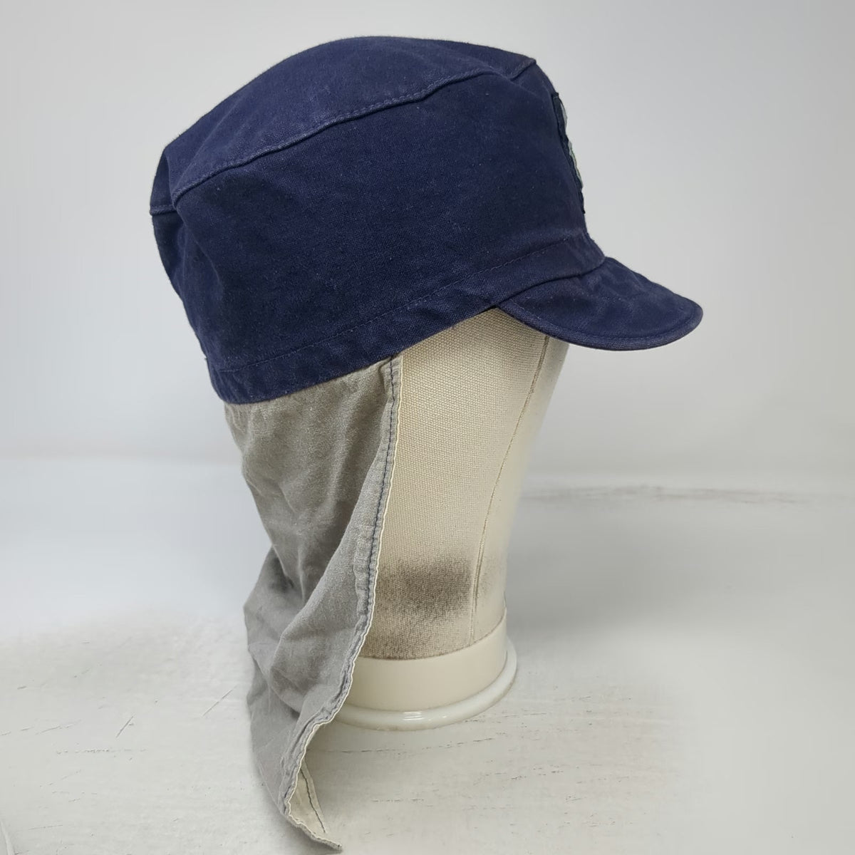 Adventure 16 Army Blue L Neck Flap Sun Shield San Diego California Hat Vintage