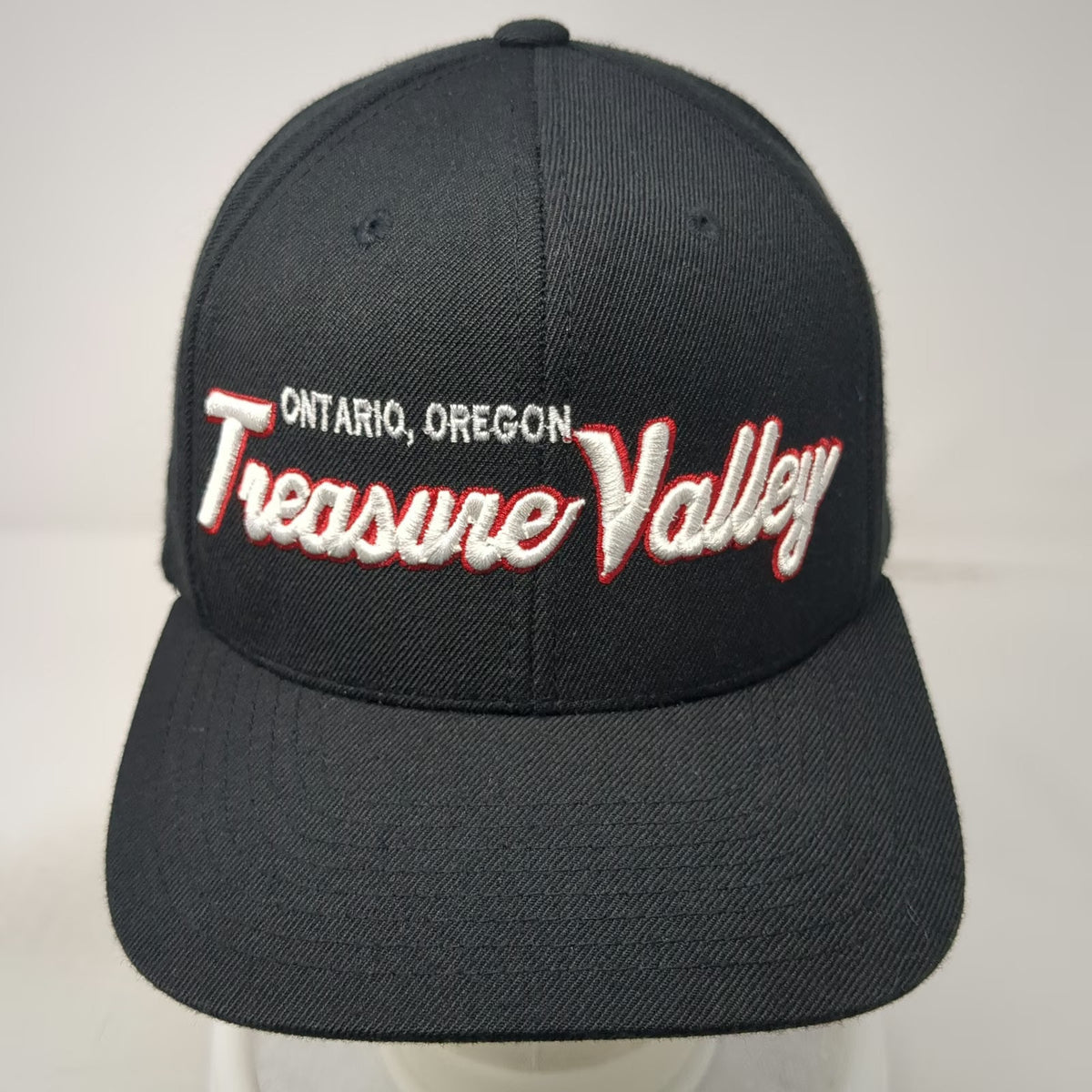 Yupoong Snapback Hat Black One Size Treasure Valley Ontario Oregon Green Brim