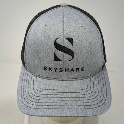 Richardson Trucker Hat Gray One Size Skyshare Logo Mesh Snapback Black 112