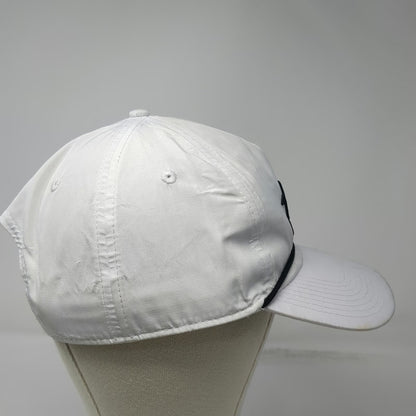 Bad Birdie 5 Panel White Hat One Size Snapback Black Rope Script Performance