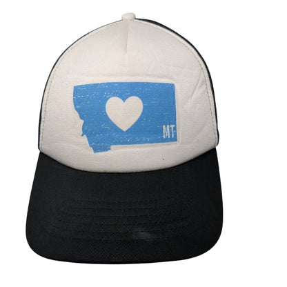 Heart Montana MT Snapback Mesh Back Trucker Hat Black OSFA Colorblock