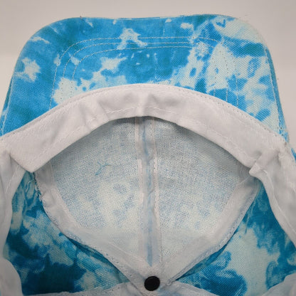 Unbranded Strapback Hat Blue One Size Adjustable Tie Dye Blank 6 Panel