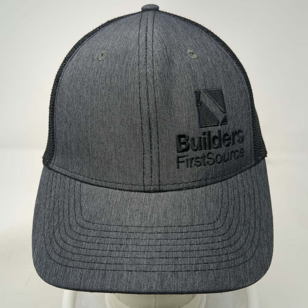 Fivory Builders FirstSource Trucker Hat Gray Black One Size Mesh Snapback Logo