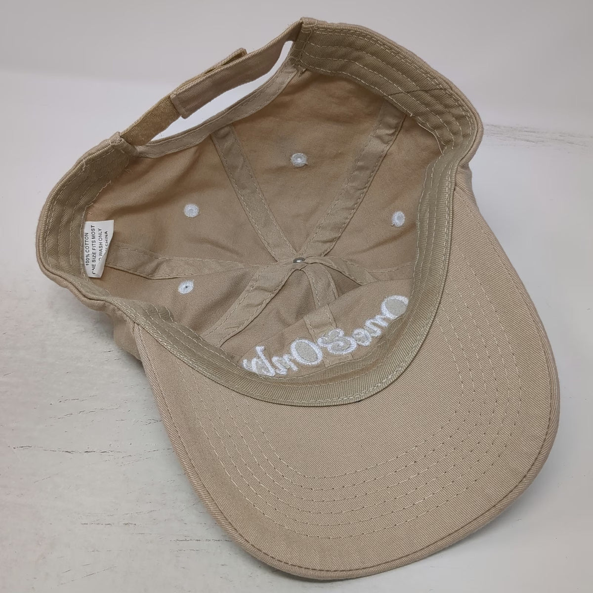 One&Only Palmilla Cotton Baseball Cap Beige One Size Strapback Curved Brim Hat