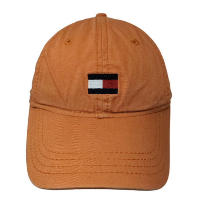 Tommy Hilfiger Slideback Hat Brownish-Orange One Size Embroidered 6 Panel