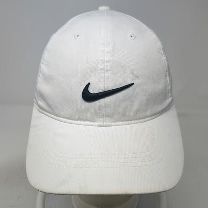 Nike Baseball Cap White One Size Embroidered Swoosh Logo Strapback Golf Hat