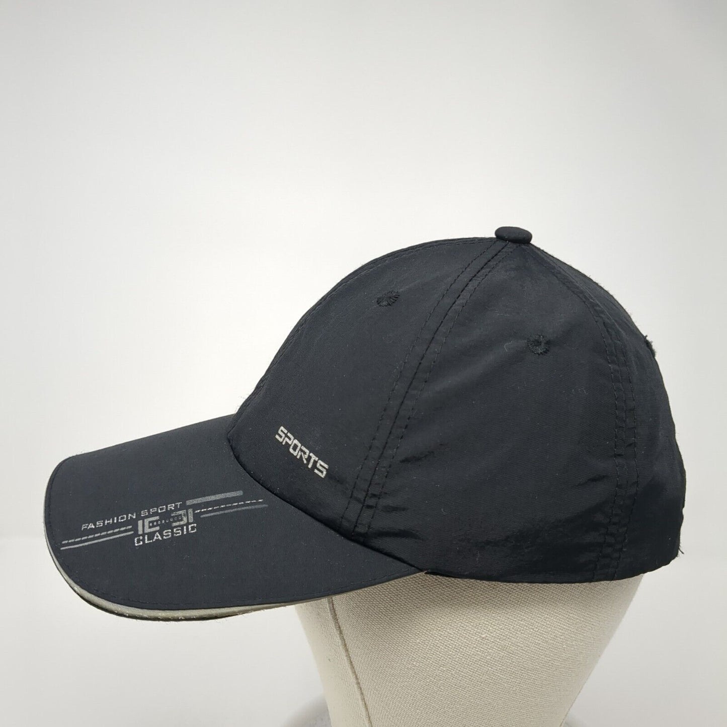 Sports Fashion Sport Classic Slideback Baseball Cap Black OS Adjustable 6 Panel