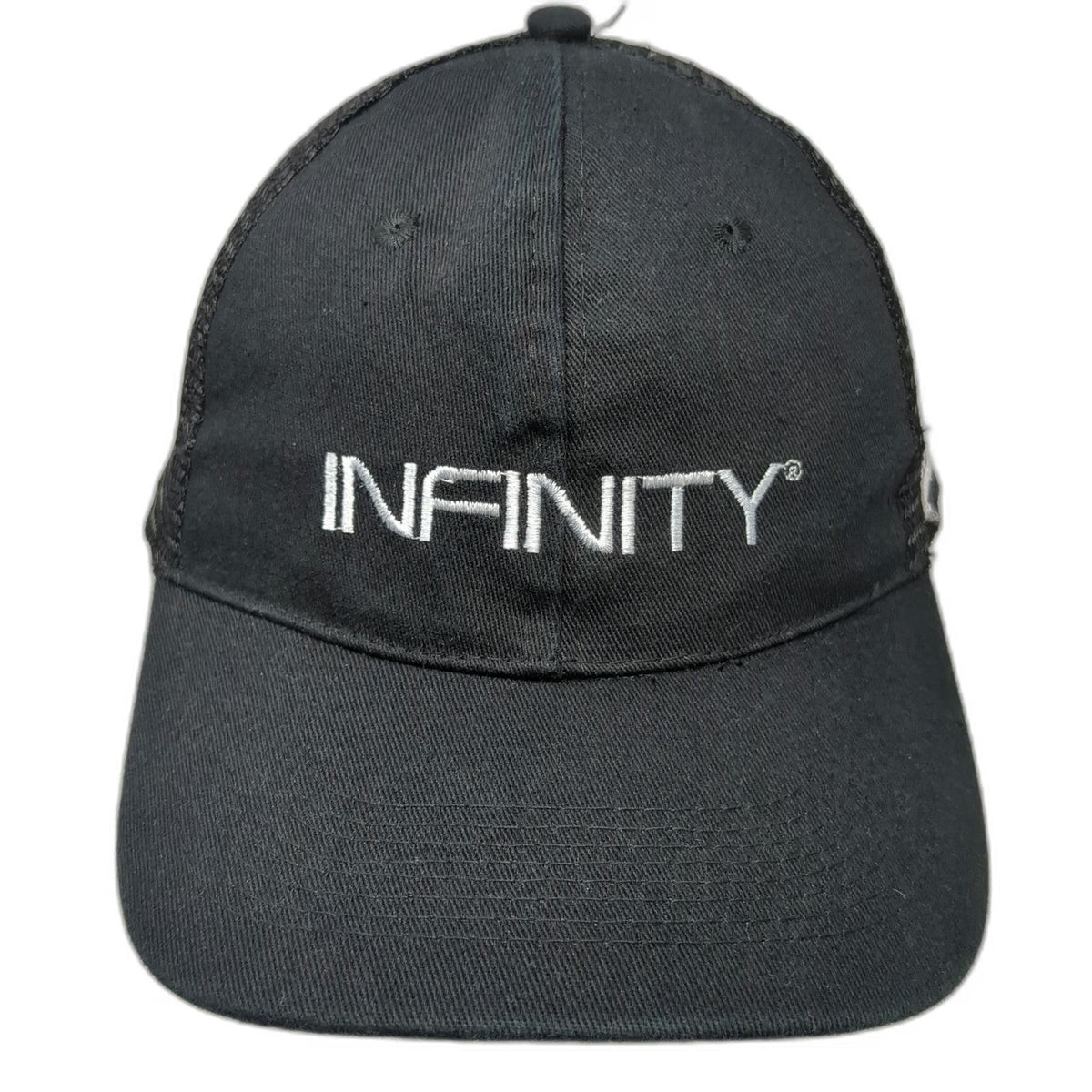 Infinity Lowe's Logo Black Trucker Hat One Size White Mesh Snapback Corporate