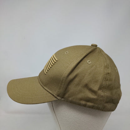 American Flag Slideback Hat Tan One Size Embroidered Adjustable 6 Panel