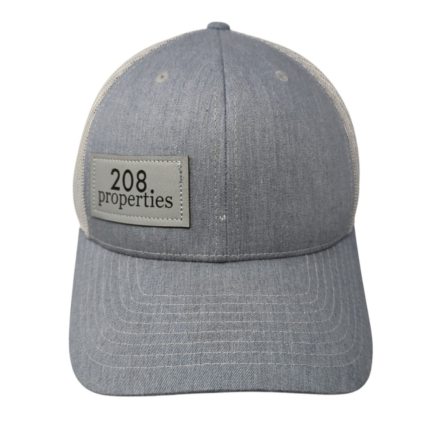 208 Properties Snapback Trucker Hat Gray OS Adjustable Mesh Back Richardson