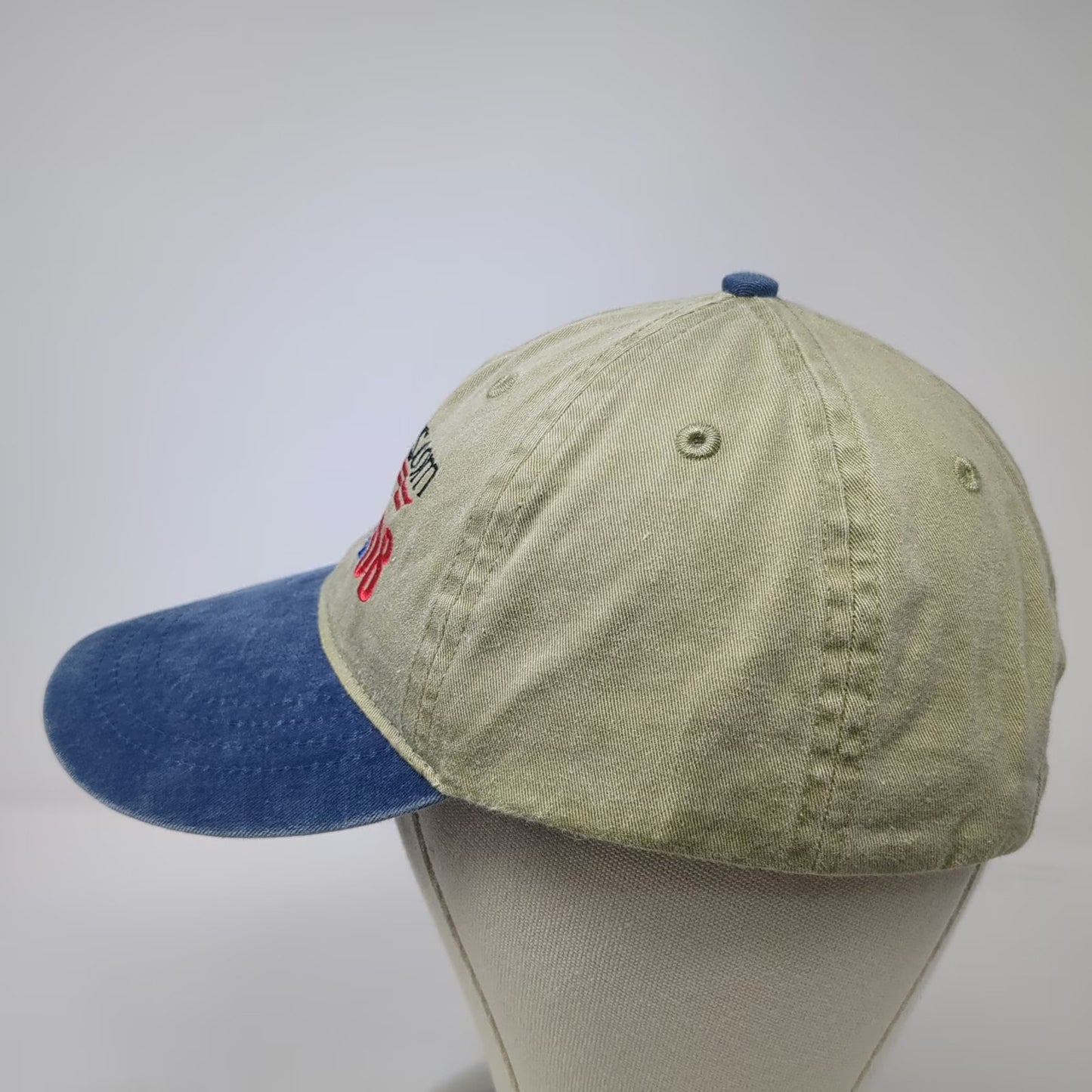 Otto Baseball Cap Beige Blue One Size Obama 08 TwoVoters.com Political Hat
