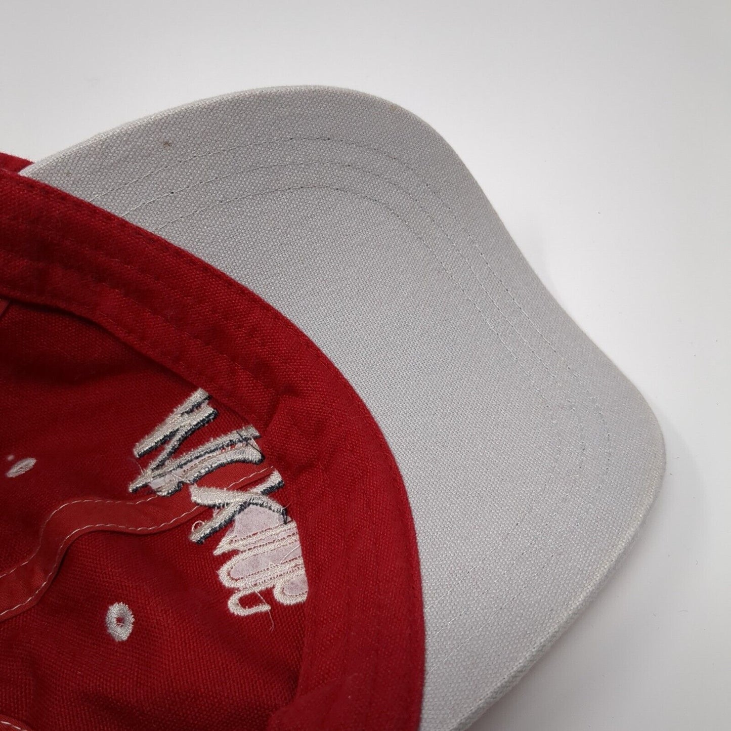 Mix 106 Strapback Hat Red OSFA Adjustable Embroidered 6 Panel Adams
