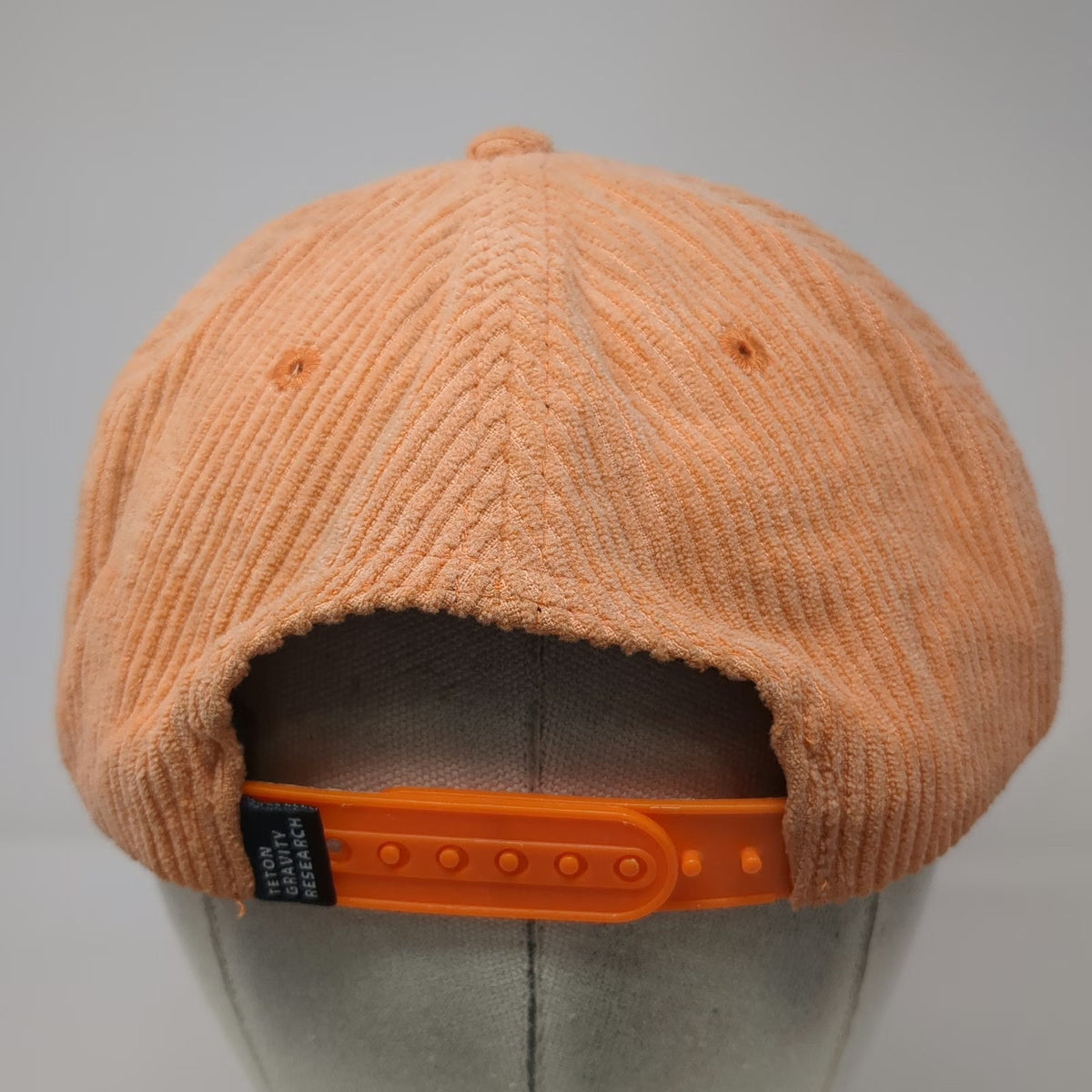 Teton Gravity Research Hat 5 Panel Orange One Size Corduroy Snapback Patch
