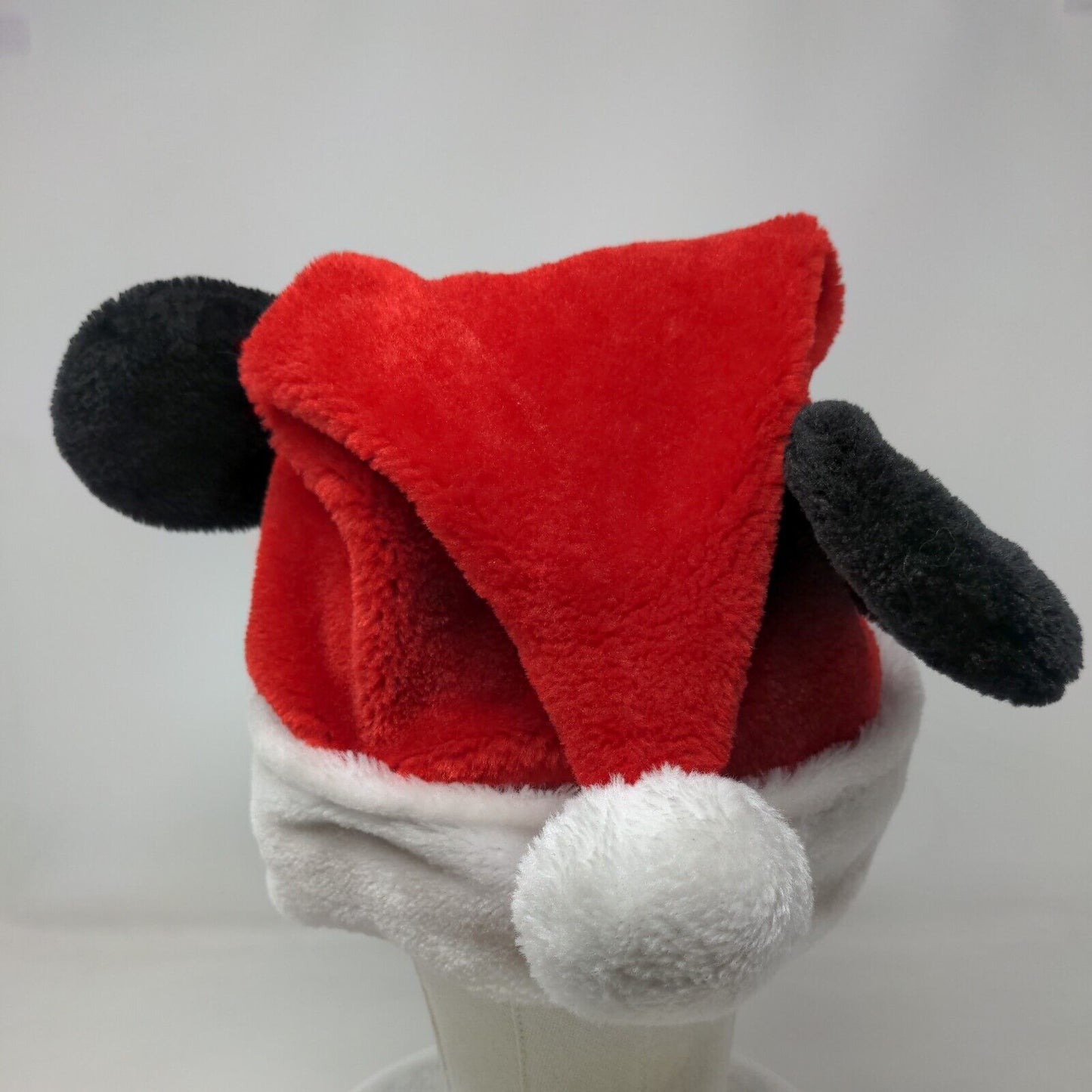 Christmas Mickey Mouse Ears Santa Hat Red One Size Party Costume Cap Disney Ruz