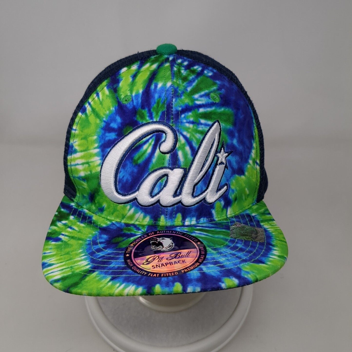 Cali Snapback Mesh Back Trucker Hat Multi One Size Tie Dye Pit Bull