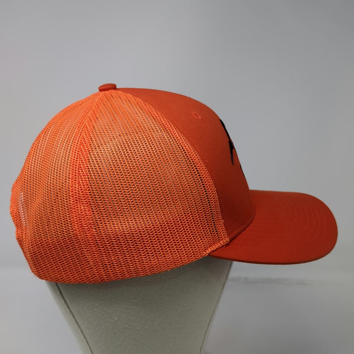 Richardson Trucker Hat Orange One Size Twin Peaks Machining Mountains Mesh 112