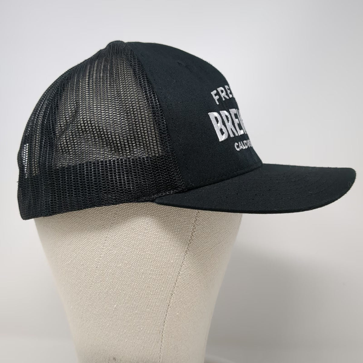 Yupoong Trucker Hat Black White One Size Freedom Brewfest Caldwell Idaho Mesh