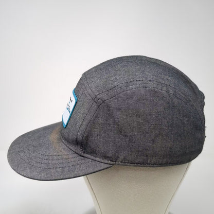 REI Gray 5 Panel Hat Mountain Patch Leather Slideback Adjustable Outdoor Gear OS