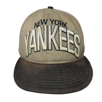 New Era MLB New York Yankees Snapback Hat Tan Size M-L Faded Distressed