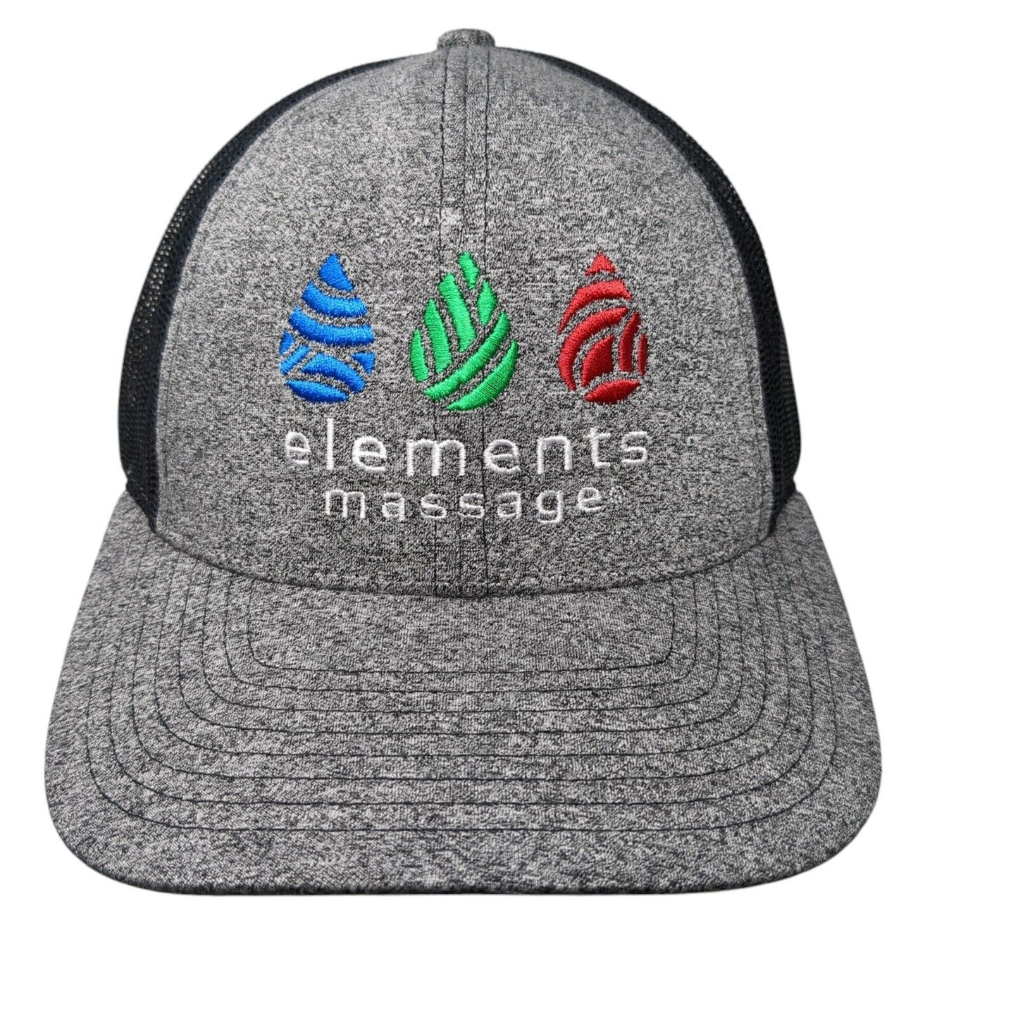 Elements Massage Snapback Trucker Hat Gray S Embroidered Mesh Back Richardson