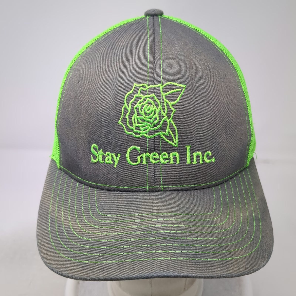 Pacific Headwear Trucker Hat Gray Green One Size Rose Stay Green Inc Snapback