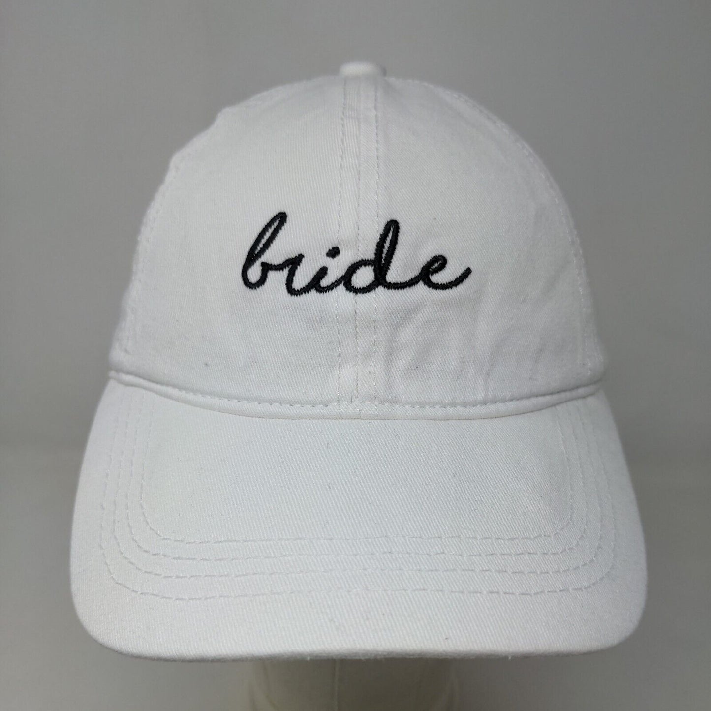 Unbranded Women's Slideback Hat White OSFM Embroidered Bride Logo Cotton