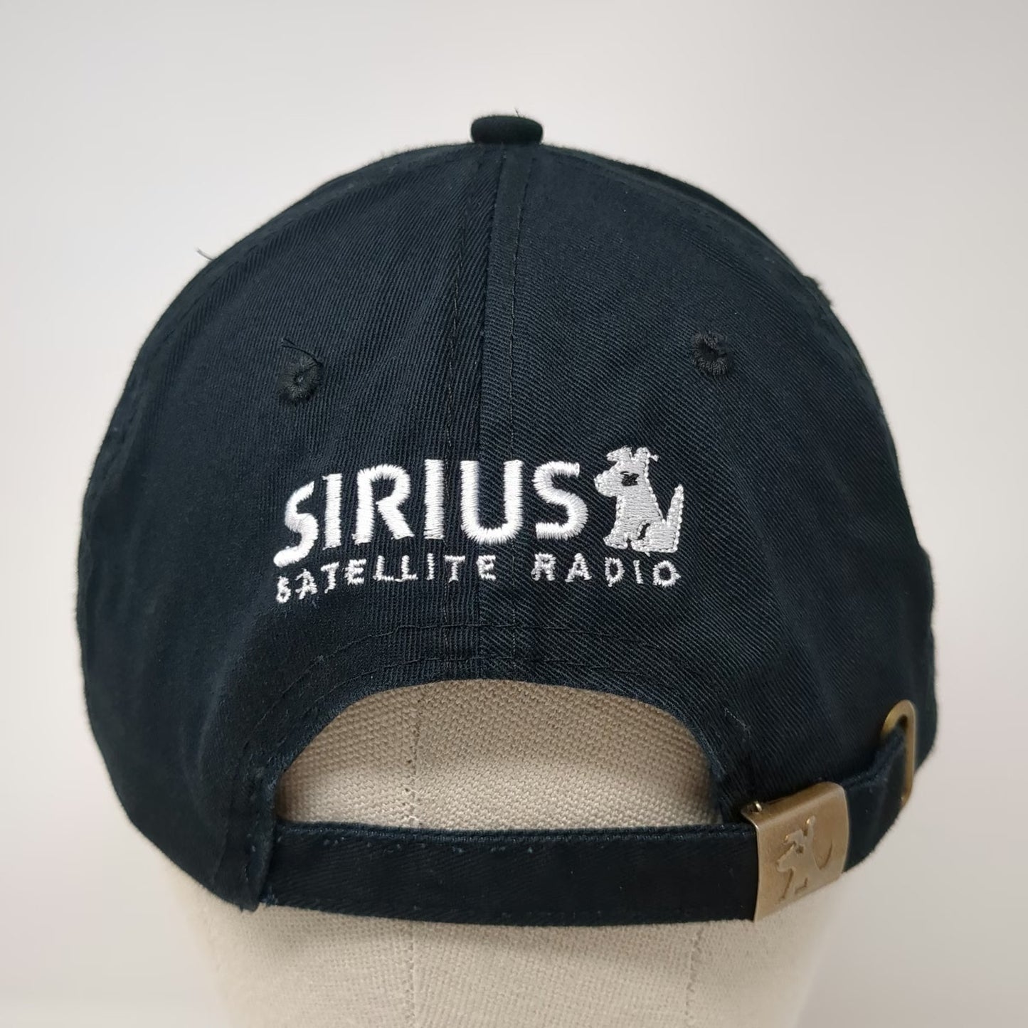 Sirius Satellite Radio Dog Logo Baseball Cap Black One Size Slideback Strap Hat