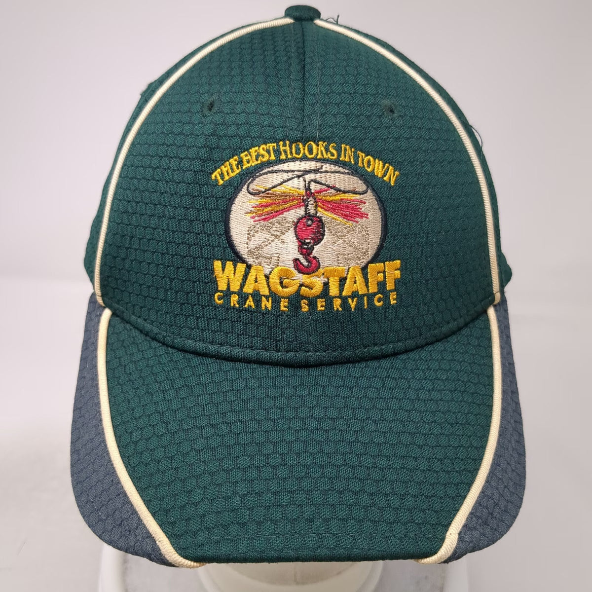 New Era Baseball Cap Green L Wagstaff Crane Service 39THIRTY Stretch Fit Hat