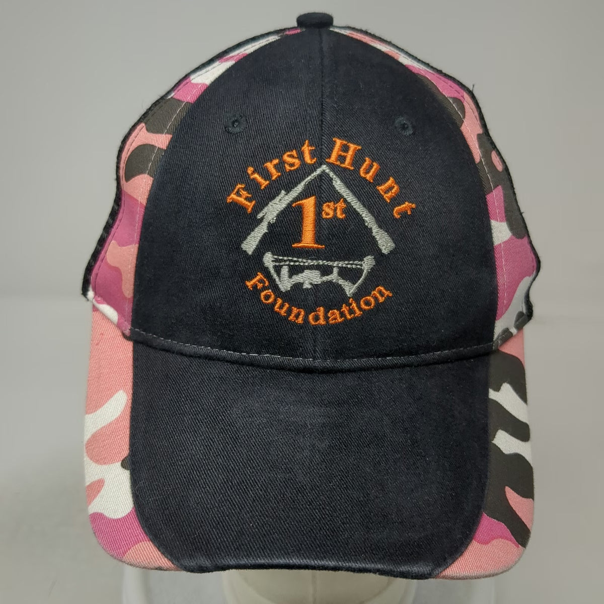 Mountain Lakes Baseball Cap Black One Size First Hunt Foundation Pink Camo Hat