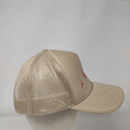 I Love You Snapback Trucker Hat Tan OSFM Adjustable Mesh Back Rope Otto